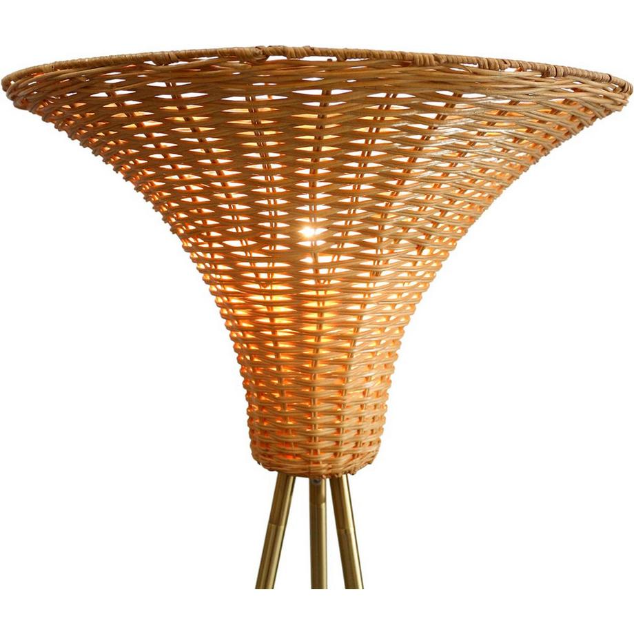 mutoni  Stehleuchte Plonost Metall Rattan messing natur 150 