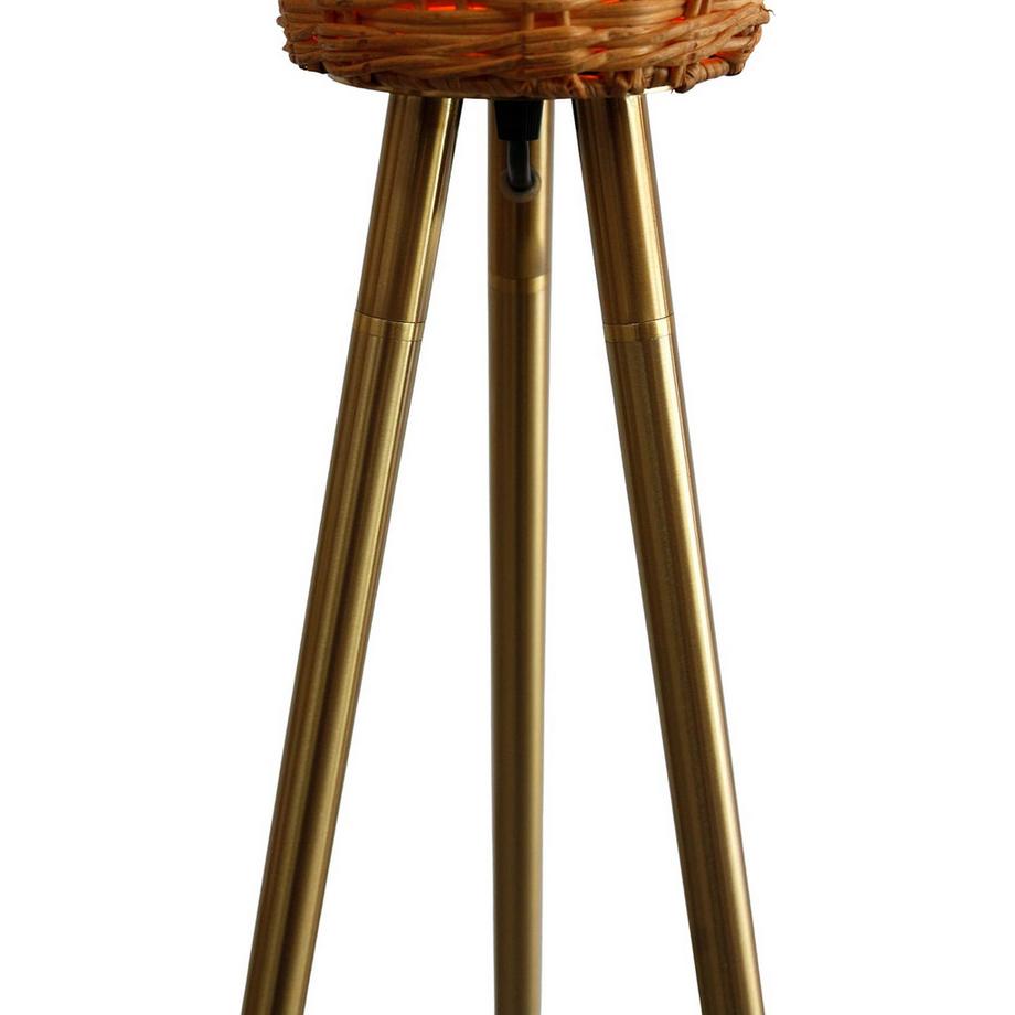 mutoni  Stehleuchte Plonost Metall Rattan messing natur 150 