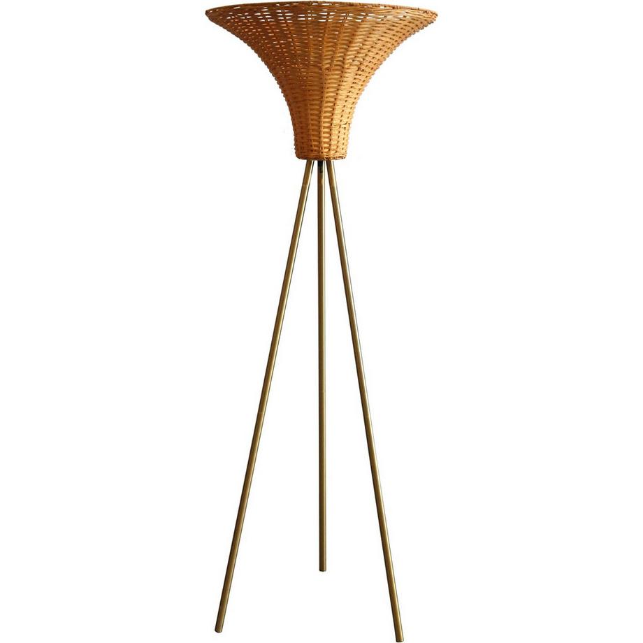 mutoni  Stehleuchte Plonost Metall Rattan messing natur 150 