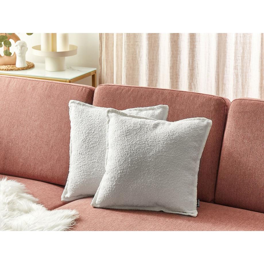 Beliani Lot de 2 coussins décoratifs en Bouclé Scandinave SENECIA  