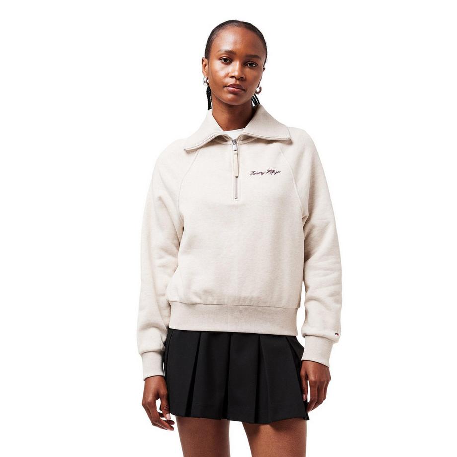 TOMMY HILFIGER Sweatshirt Curve Classic à Fermeture Éclair et Manches Raglan  