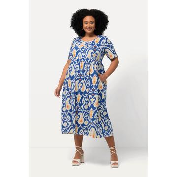 Jerseykleid, Paisley, A-Linie, Rundhals, Halbarm