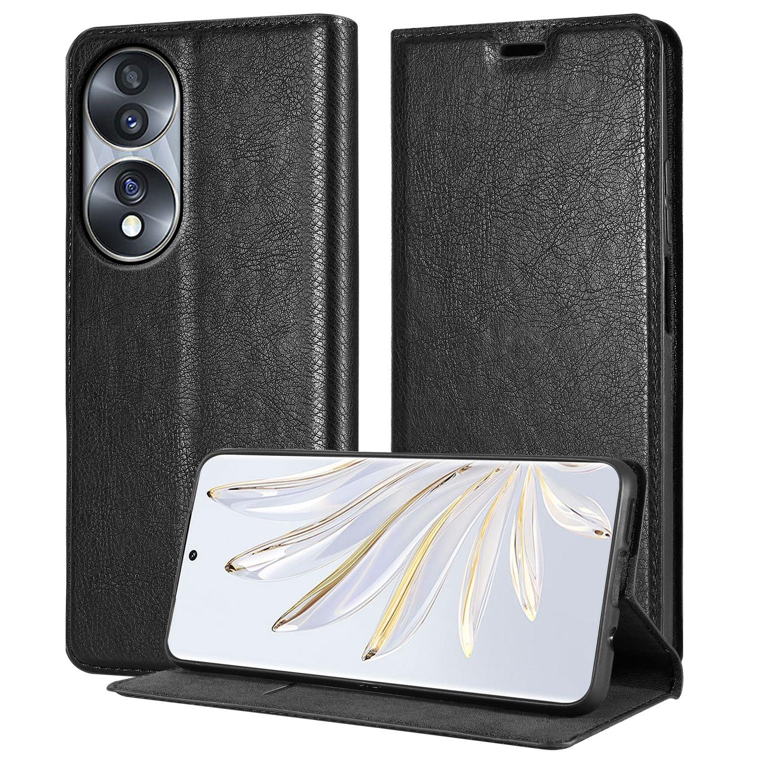 Cadorabo  Housse pour Honor 70 en NOIR NUIT - Coque de protection avec fermeture magnétique, fonction de support et compartiment pour carte 