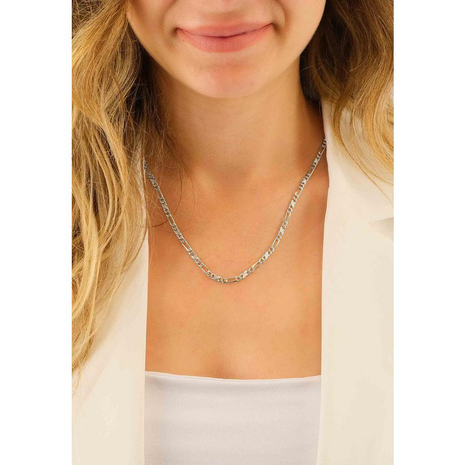 MUAU Schmuck  Collier Carrera/Figaro Weissgold 750, 3.5mm, 60cm 