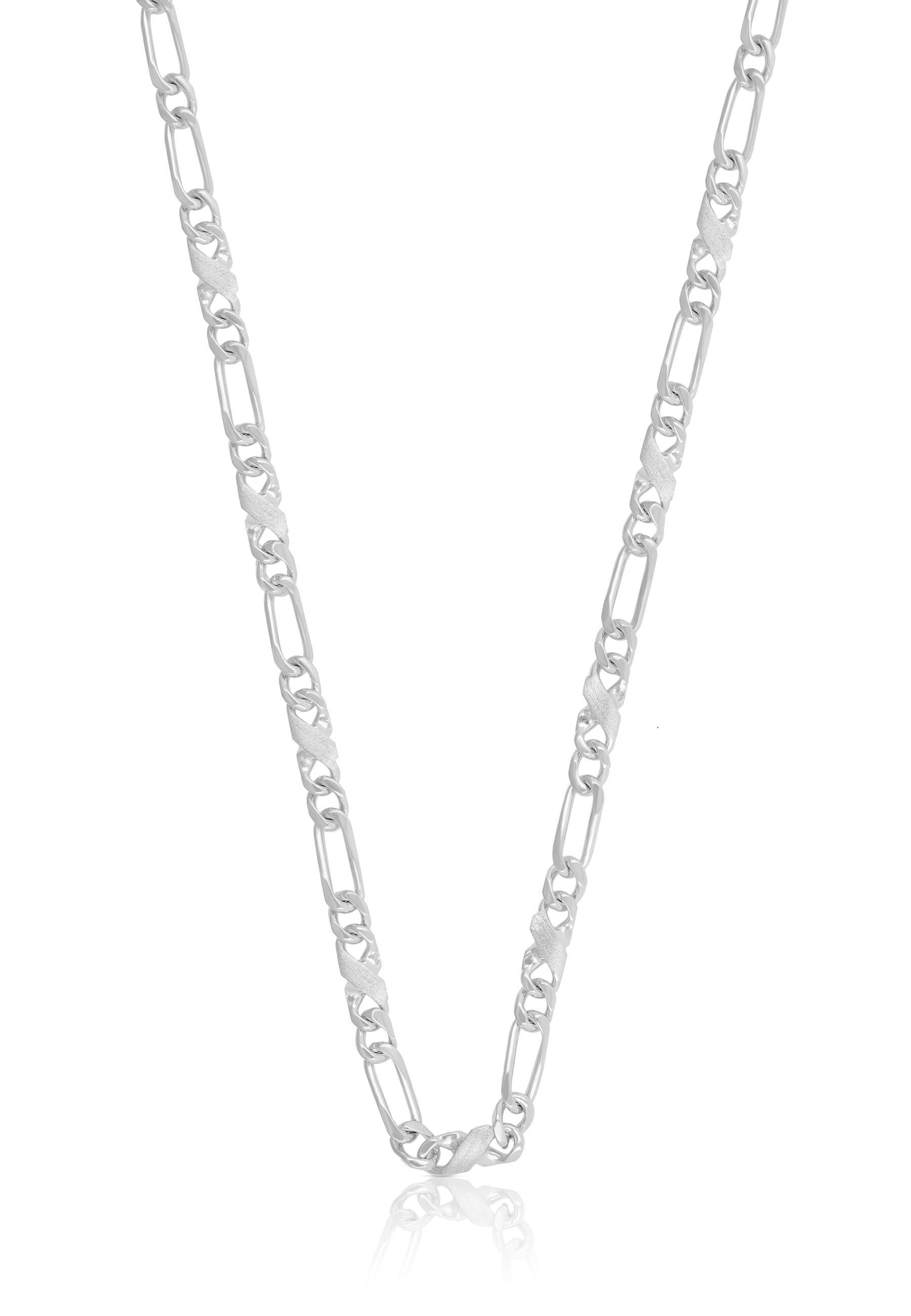 MUAU Schmuck  Collier Carrera/figaro en or blanc 750, 3,5mm, 60cm 