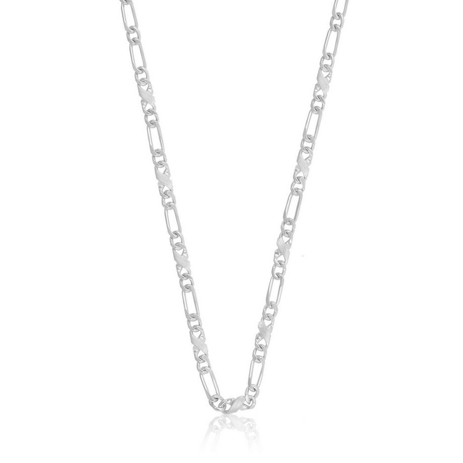 MUAU Schmuck  Collier Carrera/Figaro Weissgold 750, 3.5mm, 60cm 