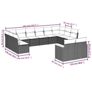 VidaXL Ensemble de canapés de jardin rotin synthétique  