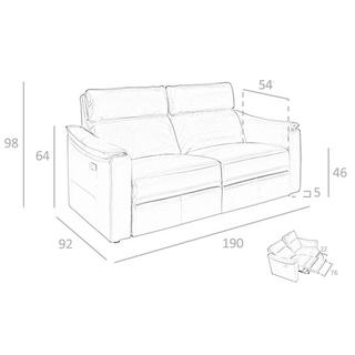 ANGEL CERDA 3Sitzer-Sofa aus em Leder mit Relax  