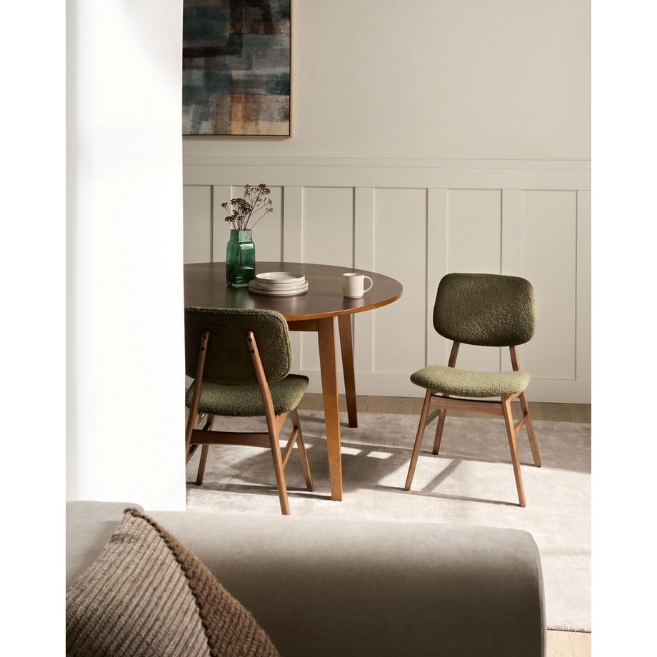 Beliani Lot de 2 chaises de salle à manger en Bois d'hévéa  ELAINE  