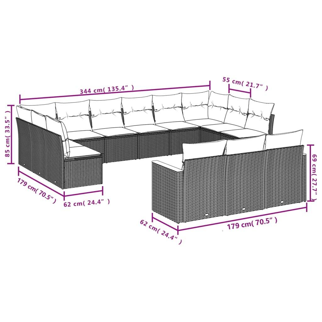 VidaXL set divano da giardino Polirattan  