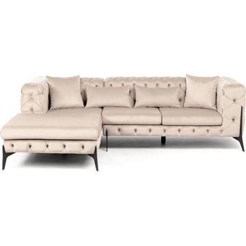 Ecksofa Bellissima Velvet Taupe links 180x240