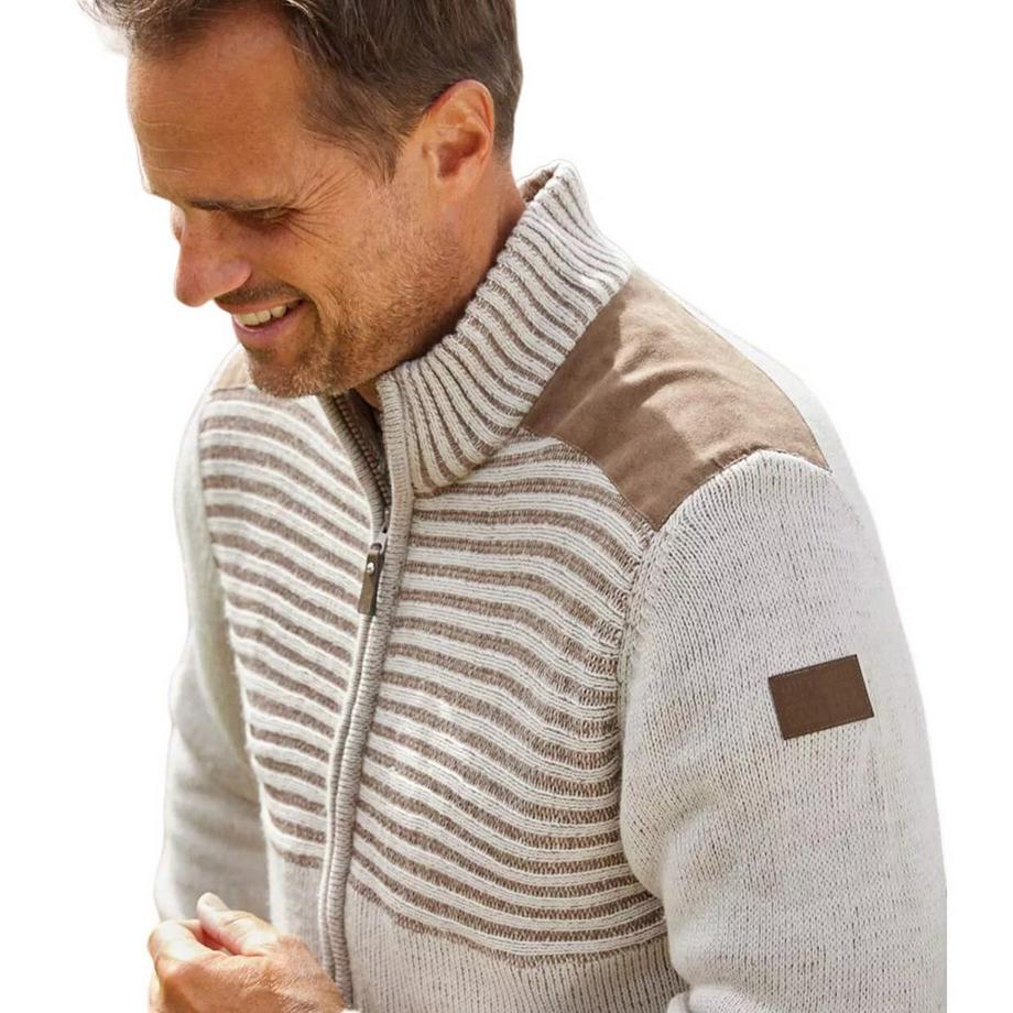 Atlas For Men Giacca con Spalle in Finto Scamoscio  