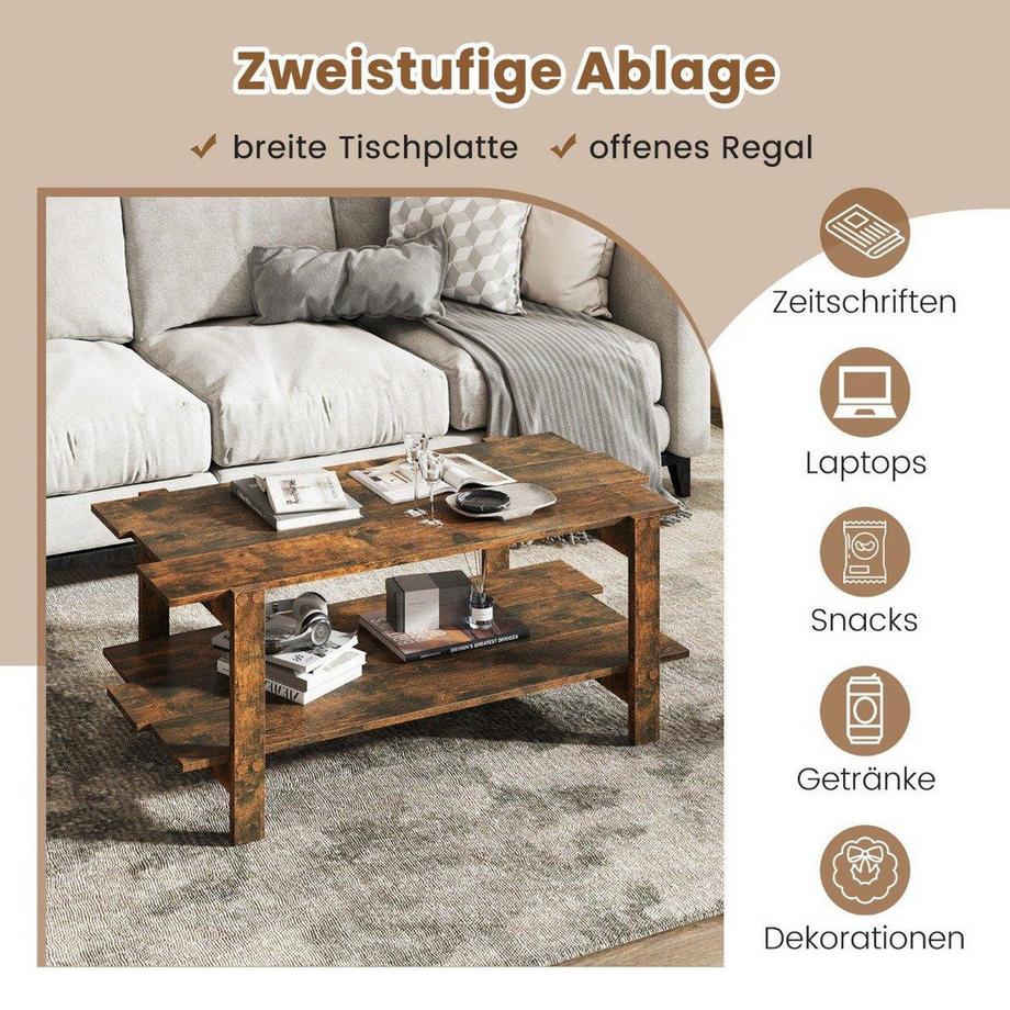 Northix 2-stufiger Couchtisch mit Ablage  