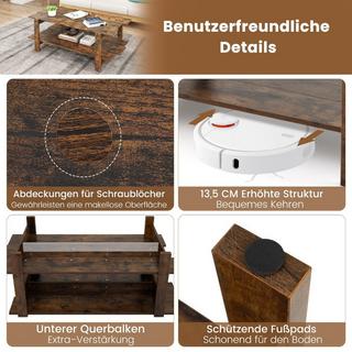 Northix 2-stufiger Couchtisch mit Ablage  