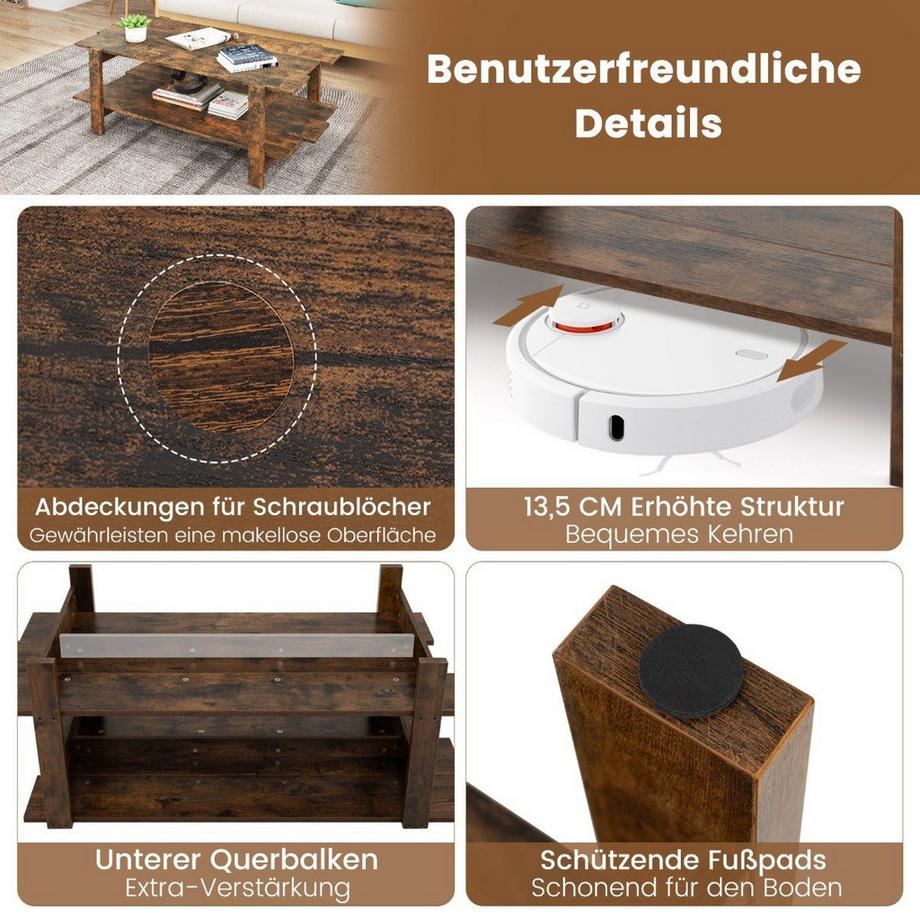 Northix 2-stufiger Couchtisch mit Ablage  