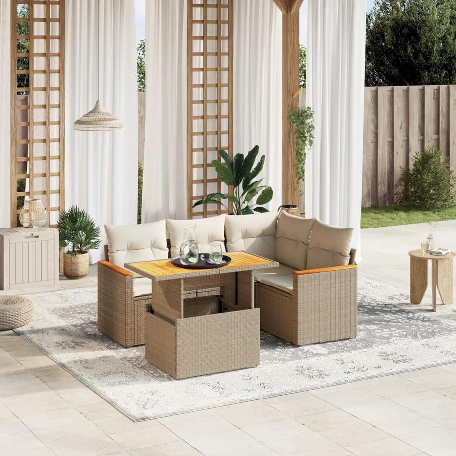 VidaXL set divano da giardino Polirattan  