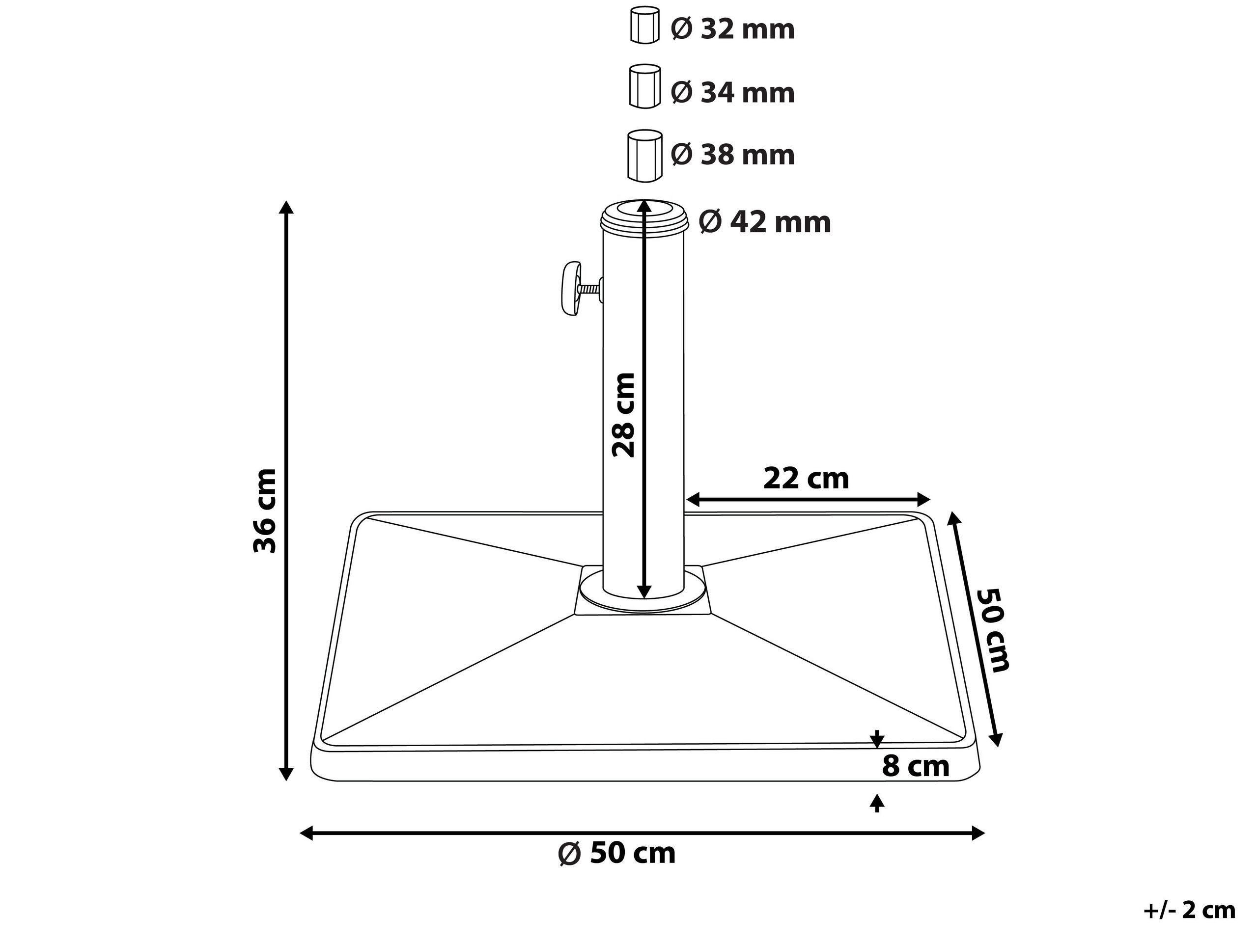 Beliani Sonnenschirmfuss aus Beton CERVO  