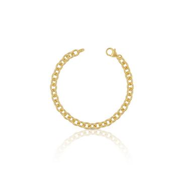 Bracelet rond forçat or jaune 750, 6,4mm, 21cm