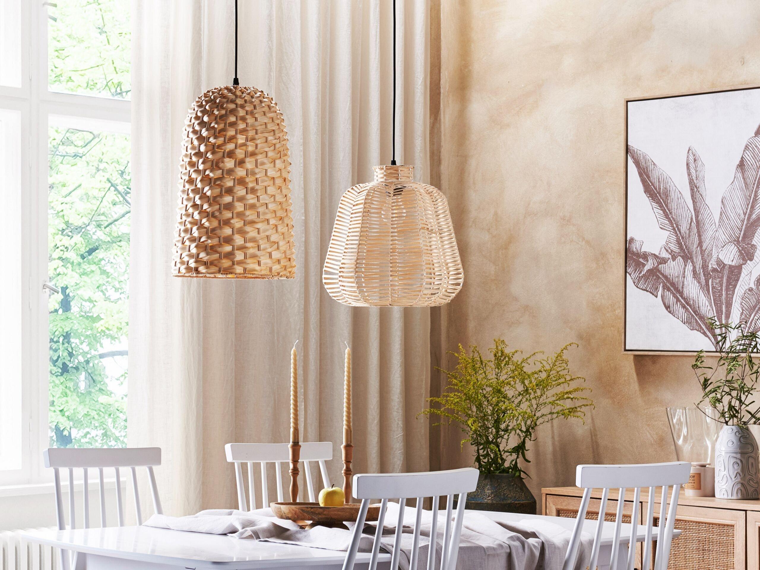 Beliani Lampadario en Legno di bambù Boho KERIO  