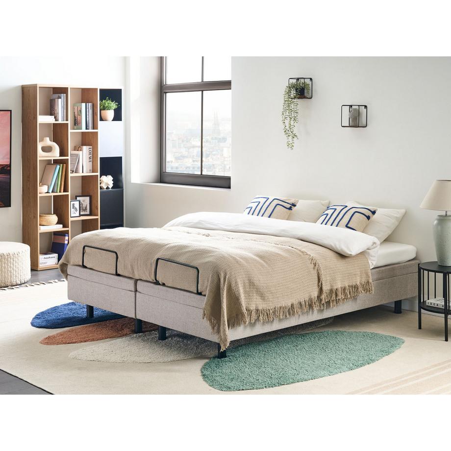 Beliani Lit réglable sans tête de lit en Tissu Moderne DUKE  