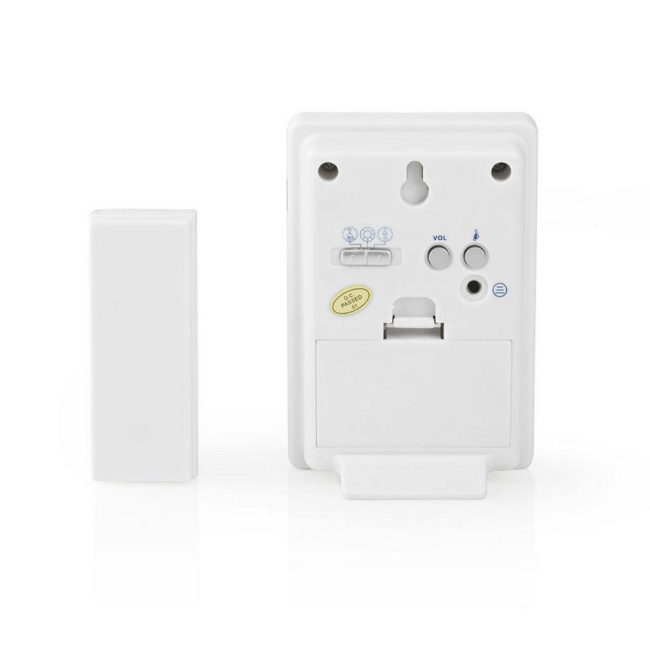 Nedis  Funk-Türklingel | Batteriebetrieb | 3 V DC | 1x CR2032 | Lautstärke: 80 dB | Signalreichweite: 300 m | IP44 | 36 Melodien | 1 Empfänger | Weiß 