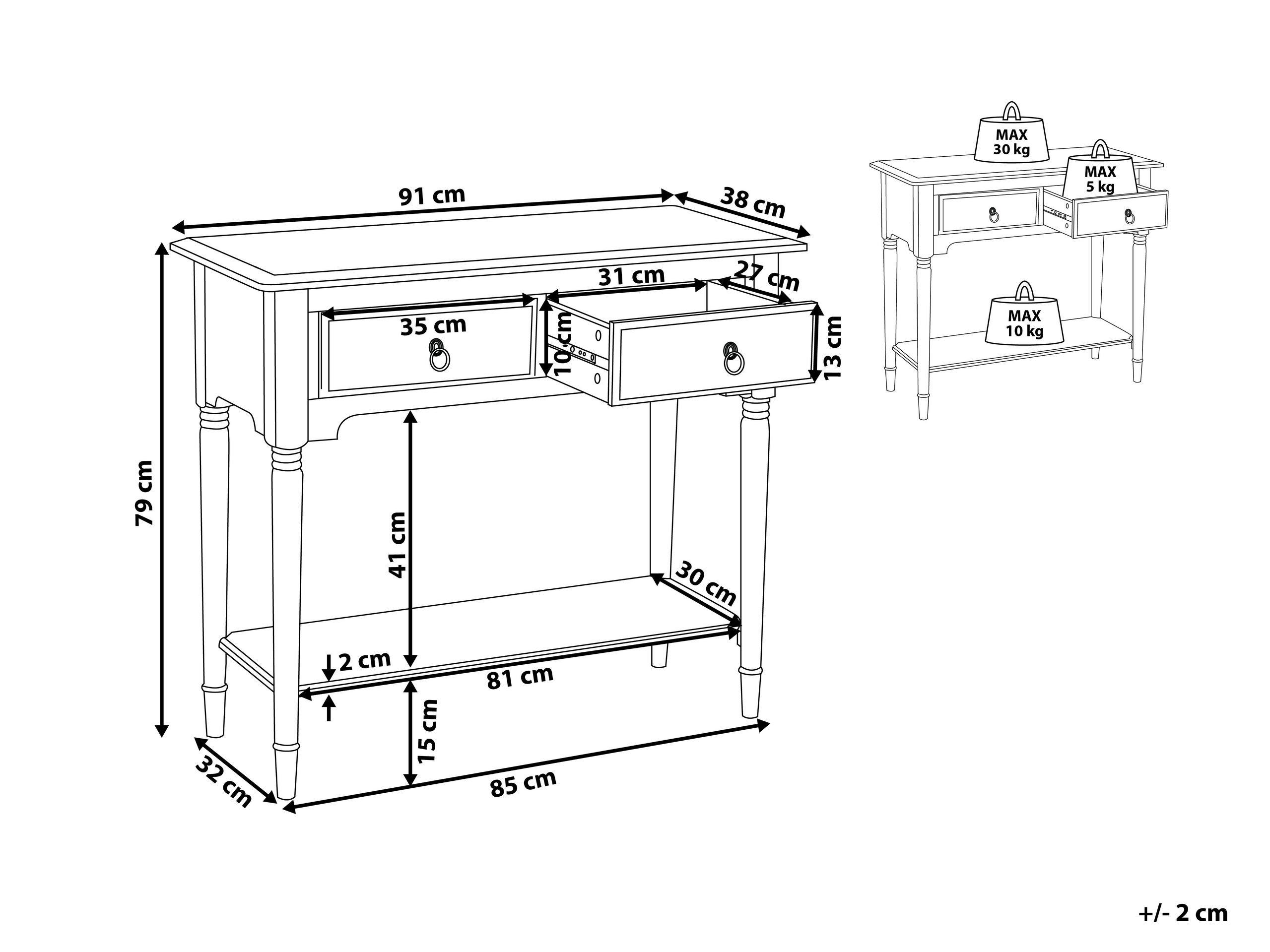 Beliani Console en MDF Traditionnel LOWELL  