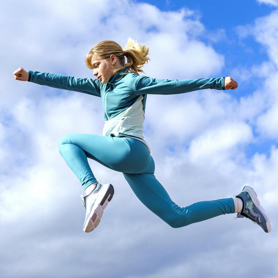 DECATHLON  Taillierte Trainingsjacke Mädchen,/pfefferminzgrün 