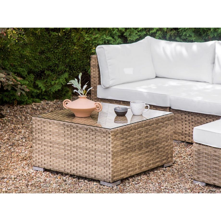 Beliani Set lounge pour jardin en Polyrotin Traditionnel SANO  