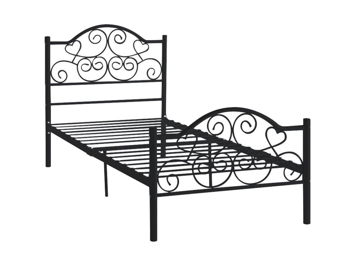 Vente-unique Letto singolo  in Metallo Nero LEYNA  