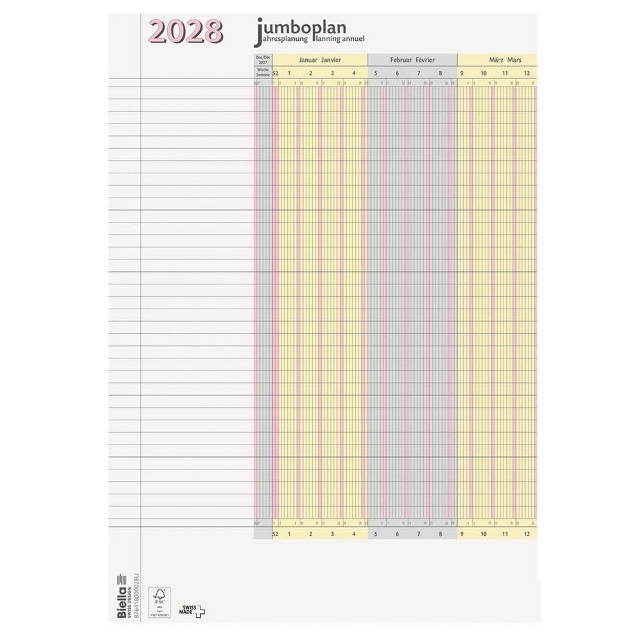 Jahres-Wandplaner Jumboplan 2028