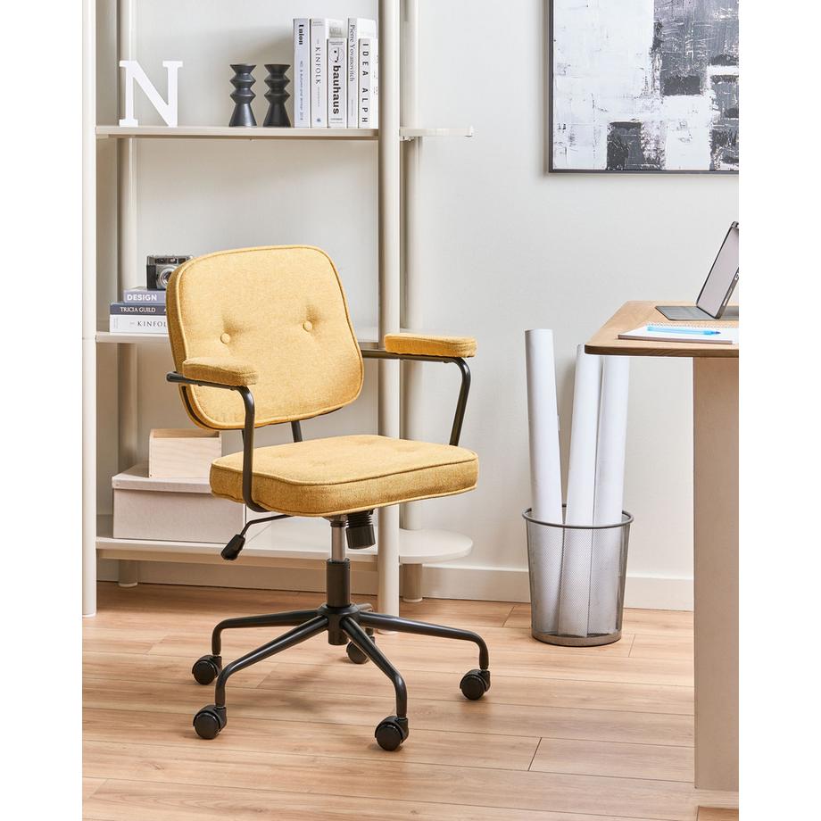 Beliani Chaise de bureau en Tissu Rétro PAWNEE  