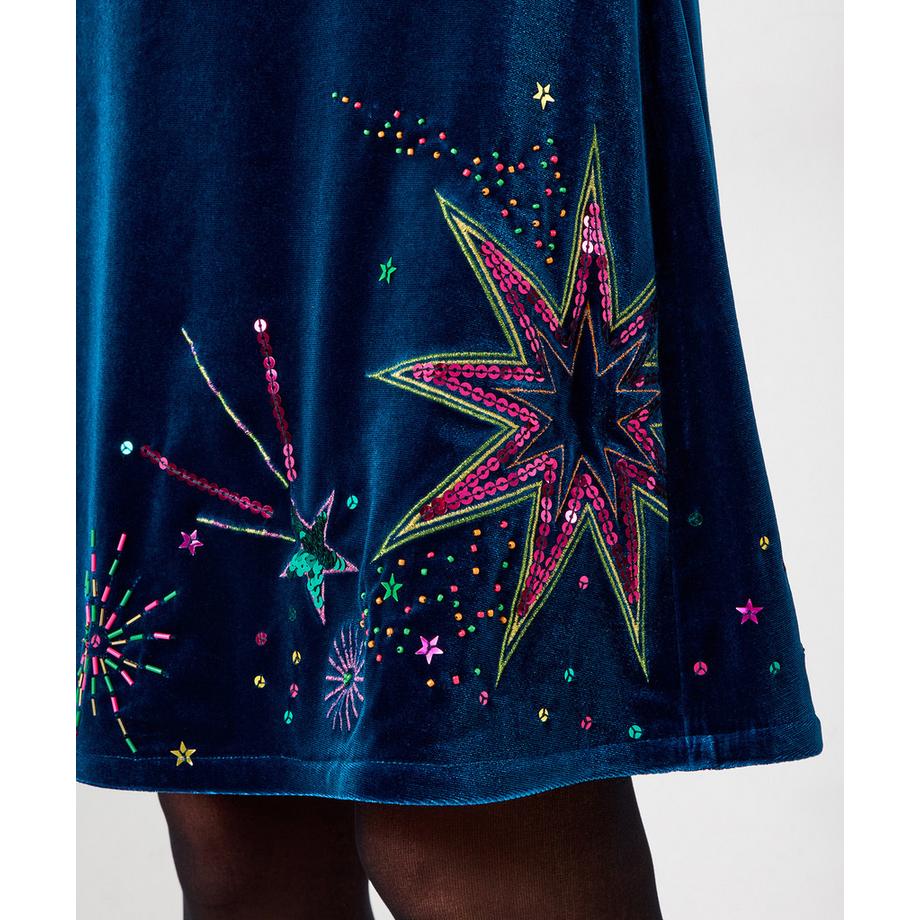 Joe Browns Robe en velours extensible à sequins  