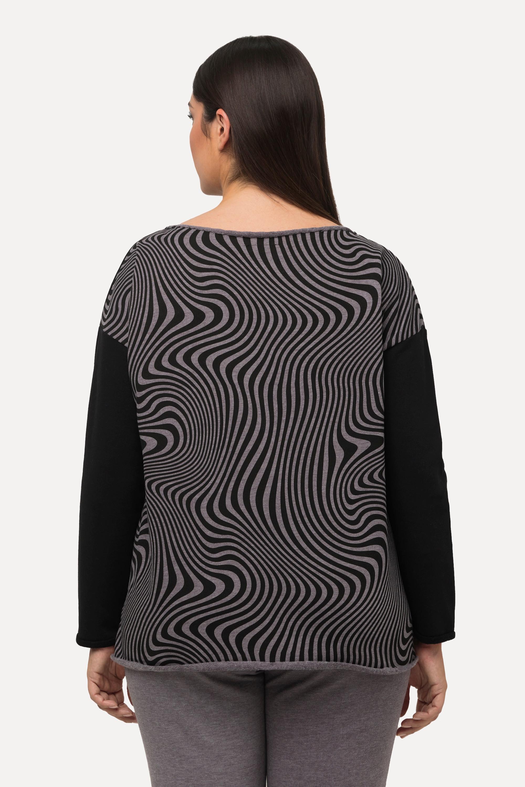 Ulla Popken Felpa Loungewear Oversize Girocollo Maniche Lunghe  