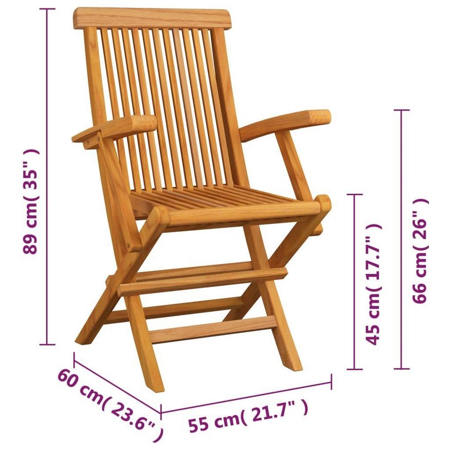 VidaXL Gartenstuhl teak  