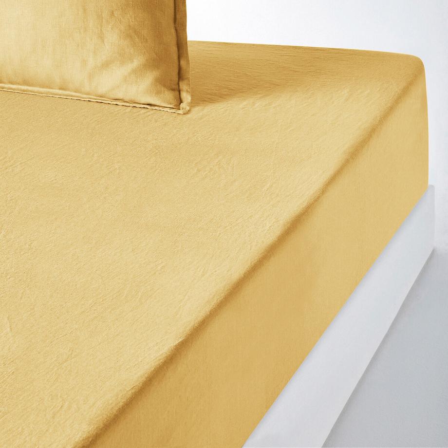 Drap housse lin lavé
