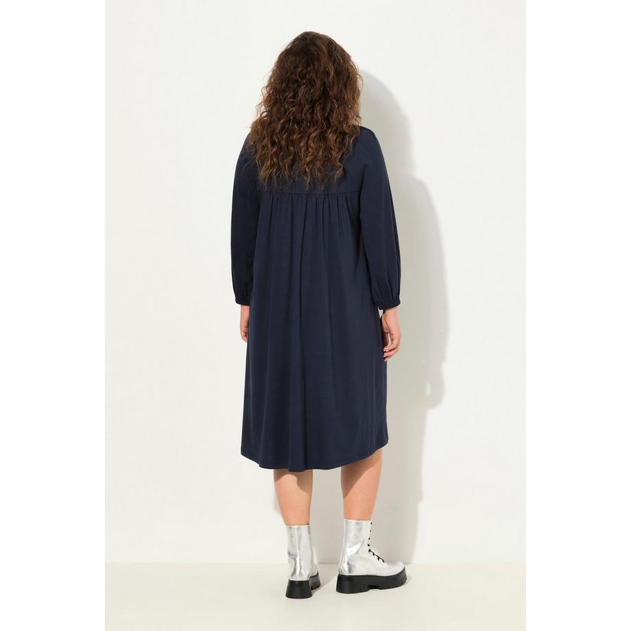 Ulla Popken Robe Tunique Pierres Décoratives Encolure Carrée Manches Longues  