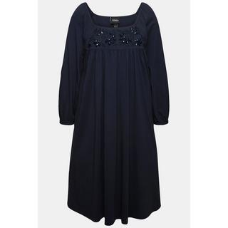 Ulla Popken  Tunika-Kleid, Ziersteine, Carree-Ausschnitt, Langarm 