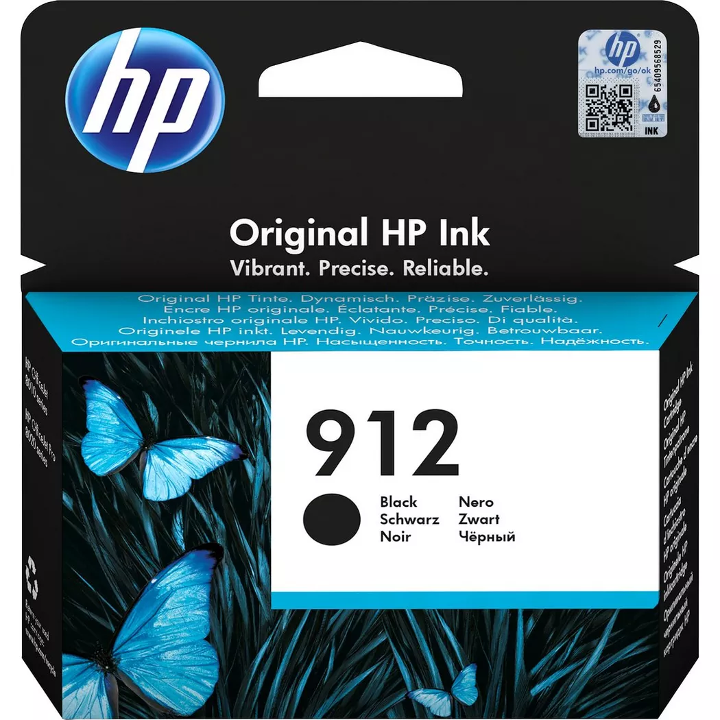 Hewlett-Packard – 912 Schwarz Original Druckerpatrone, Schwarz, One Size