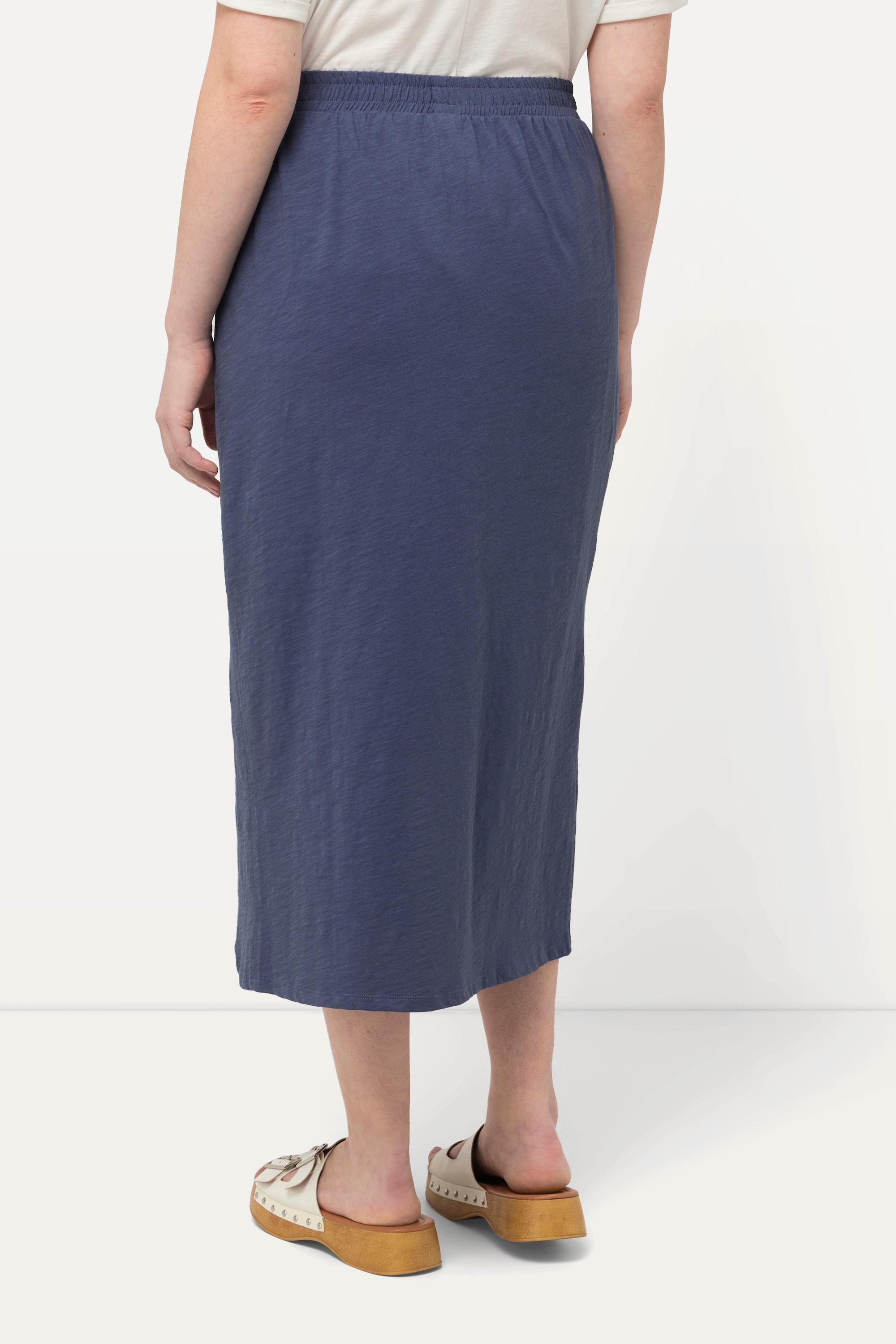 Ulla Popken Gonna di jersey a doppio strato cintura elastica cotone biologico  