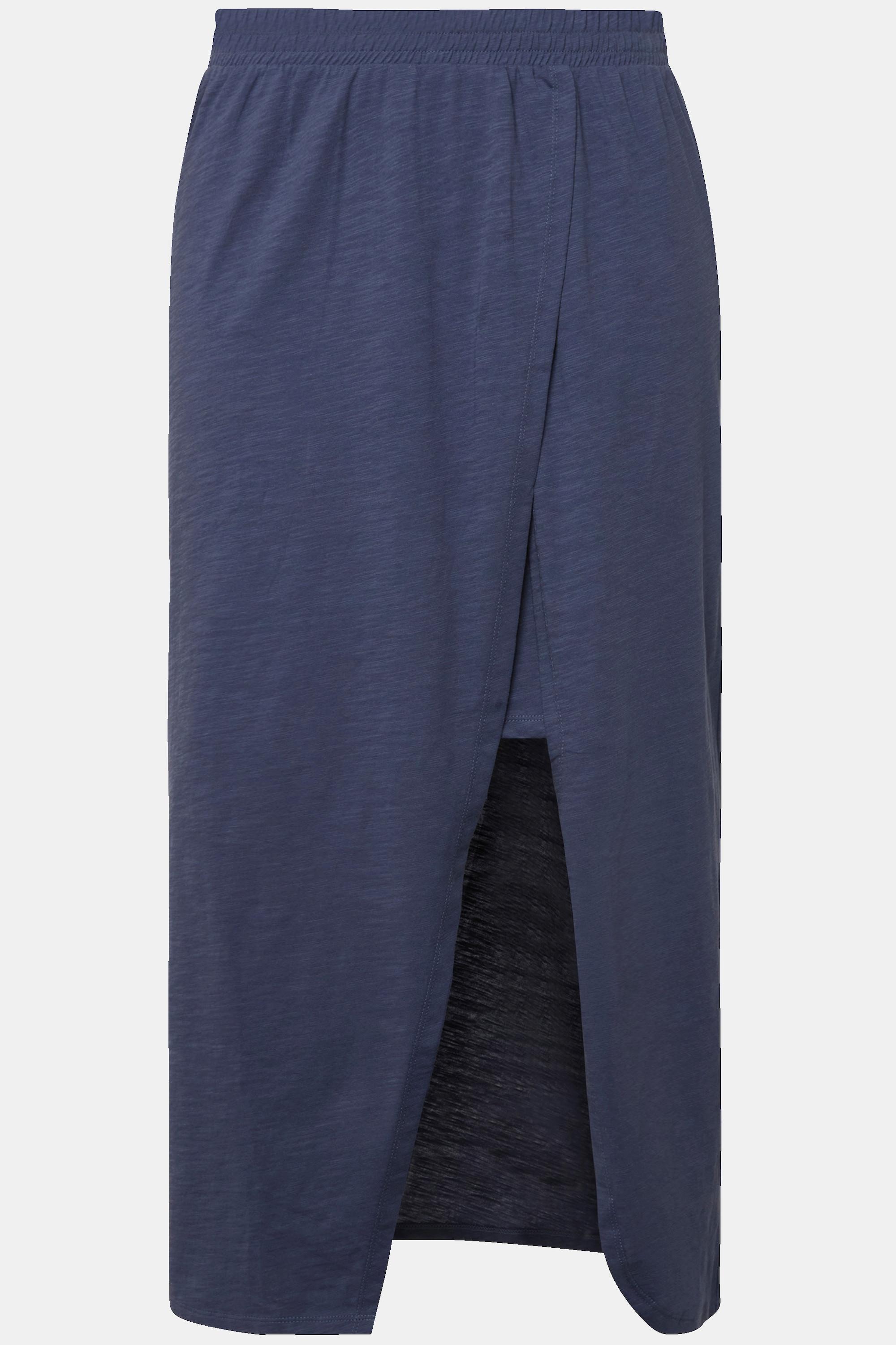 Ulla Popken Gonna di jersey a doppio strato cintura elastica cotone biologico  