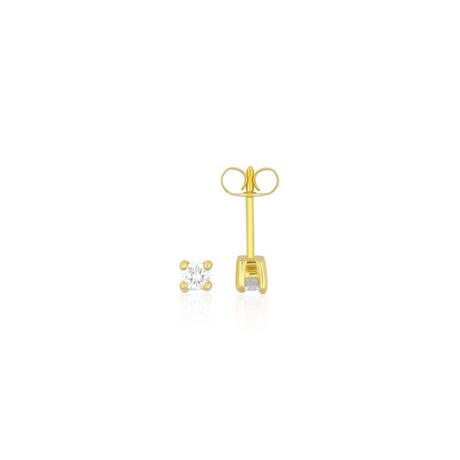 MUAU Schmuck  Clous d'oreilles solitaires 4 poignées en or jaune 750 diamants 0,20ct. 4mm 