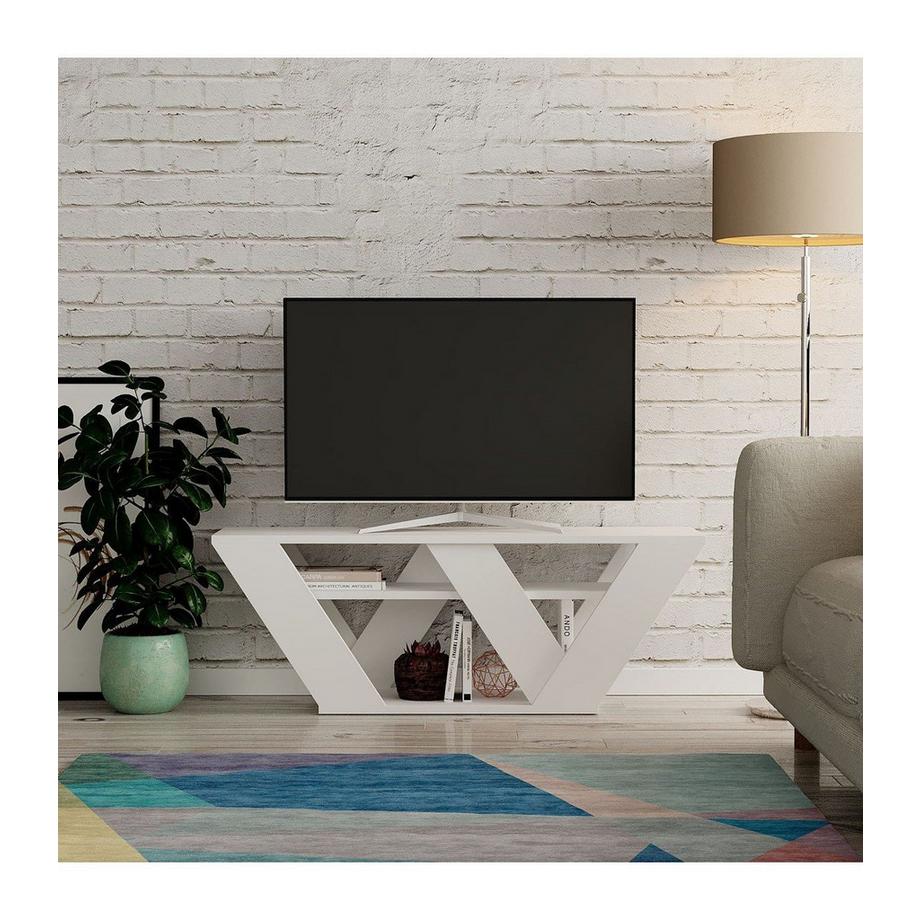 Vente-unique Mobile TV 1 scaffale Bianco ZANELO  