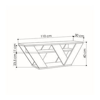 Vente-unique TVMöbel mit 1 Ablage ZANELO  