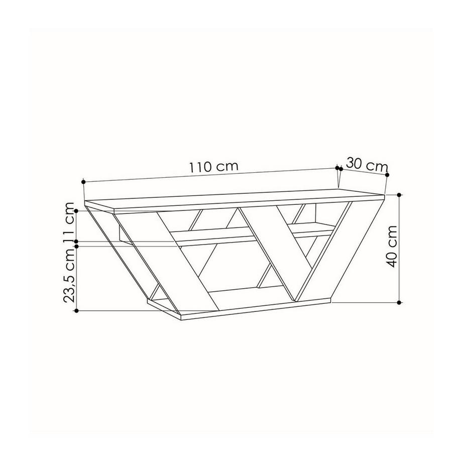 Vente-unique Mobile TV 1 scaffale Bianco ZANELO  