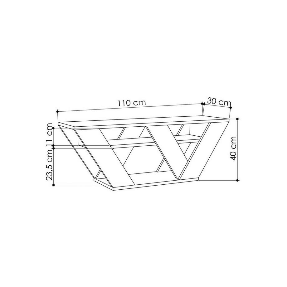 Vente-unique Mobile TV 1 scaffale Bianco ZANELO  