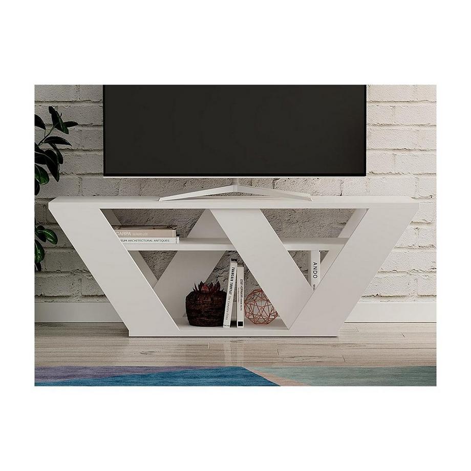 Vente-unique Mobile TV 1 scaffale Bianco ZANELO  