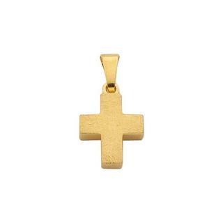 MUAU Schmuck  Pendentif croix en or jaune 750, 16x9mm 