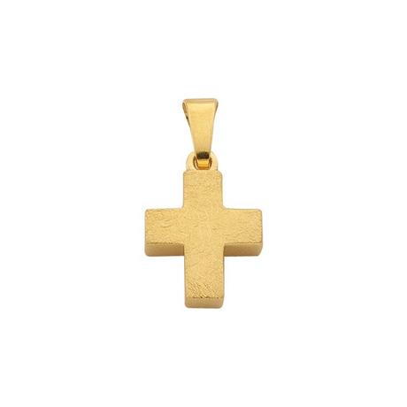 MUAU Schmuck  Pendentif croix en or jaune 750, 16x9mm 