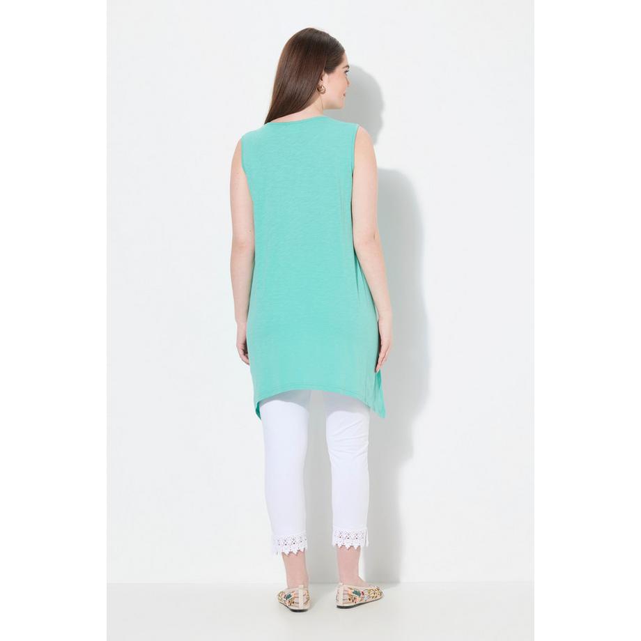 Ulla Popken Débardeur long Base en Pointe Silhouette A Décolleté V Coton Bio  