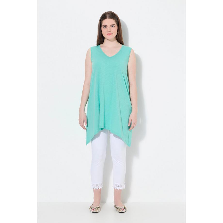 Ulla Popken Débardeur long Base en Pointe Silhouette A Décolleté V Coton Bio  